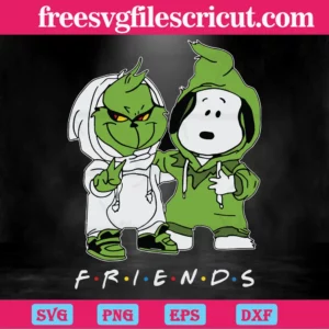 Friends Snoopy And Grinch, Commercial Use Svg Invert