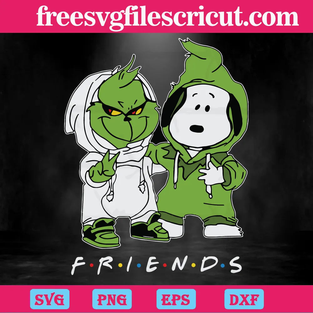 Friends Snoopy And Grinch, Commercial Use Svg