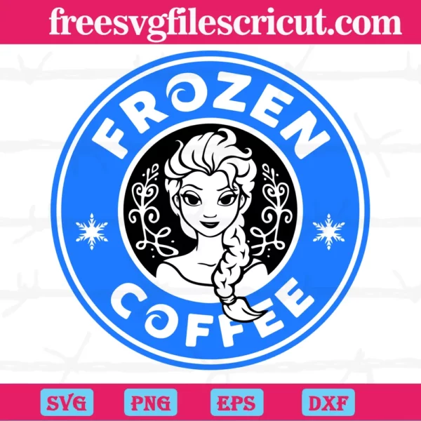 Frozen Coffee Elsa Starbucks Logo, Graphic Design Svg Invert