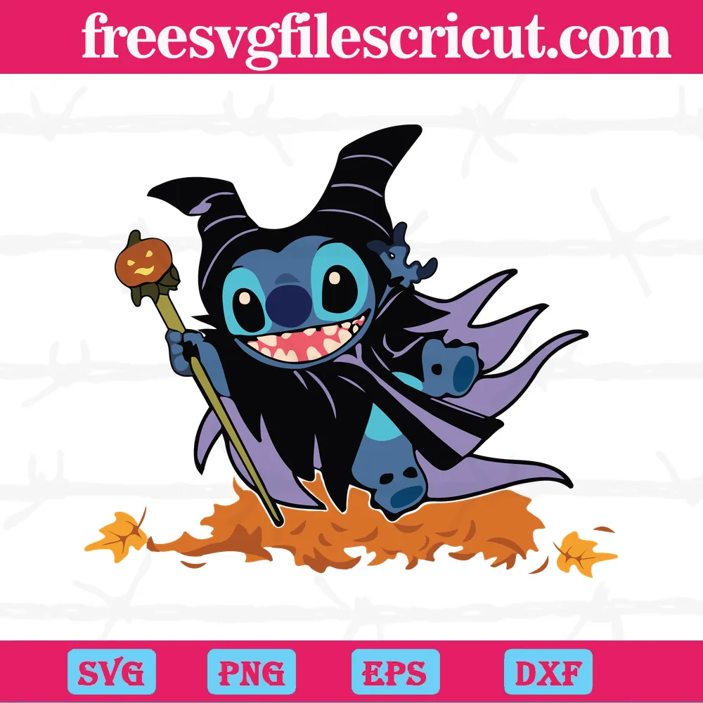 Stitch witch svg, png, dxf, eps digital file HLW0158