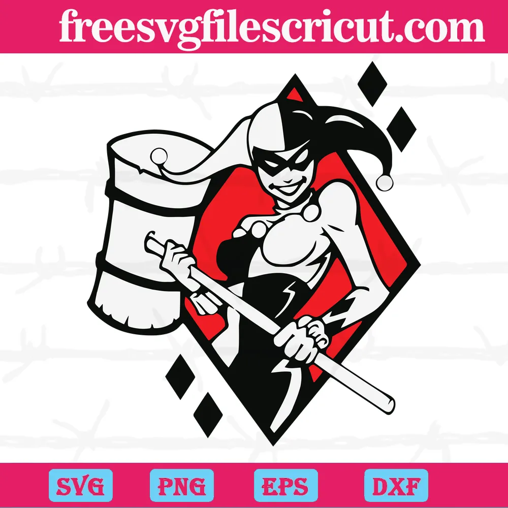 Harley Quinn With Hammer Digital Download Svg - free svg files for cricut