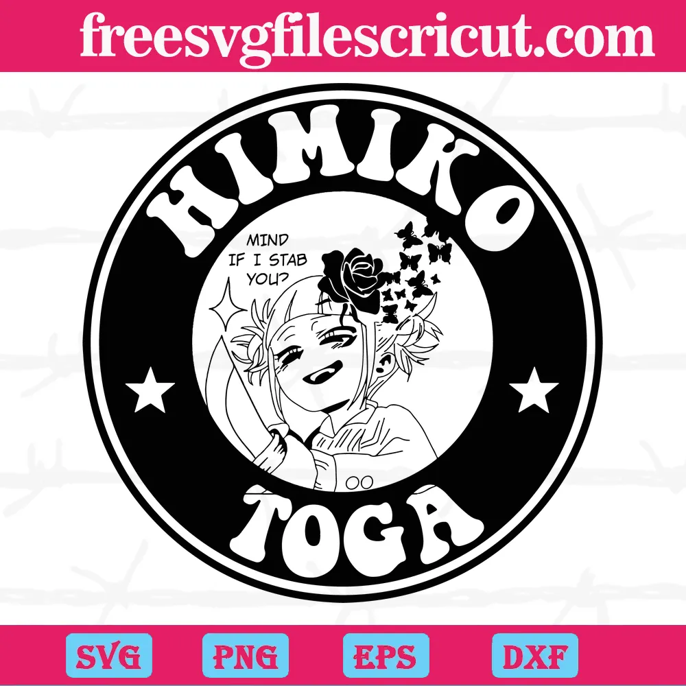 Himiko Toga Mind If I Stab You My Hero Academia Black And White, Craft Svg Free