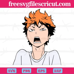 Hinata Shoyo Break Faces Haikyuu Anime, Svg Png Dxf Eps Cricut Silhouette Invert
