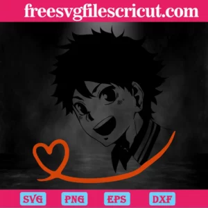 Hinata Shoyo With Heart Anime Haikyuu, Svg Png Dxf Eps Designs Download Invert