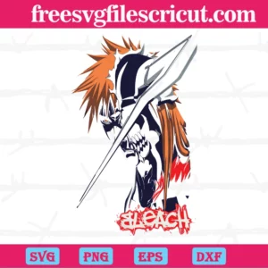 Ichigo Kurosaki Bleach Anime, Svg Png Dxf Eps Designs Download