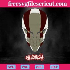Ichigo Kurosaki Hollow Mask Anime Bleach, Svg Png Dxf Eps Invert