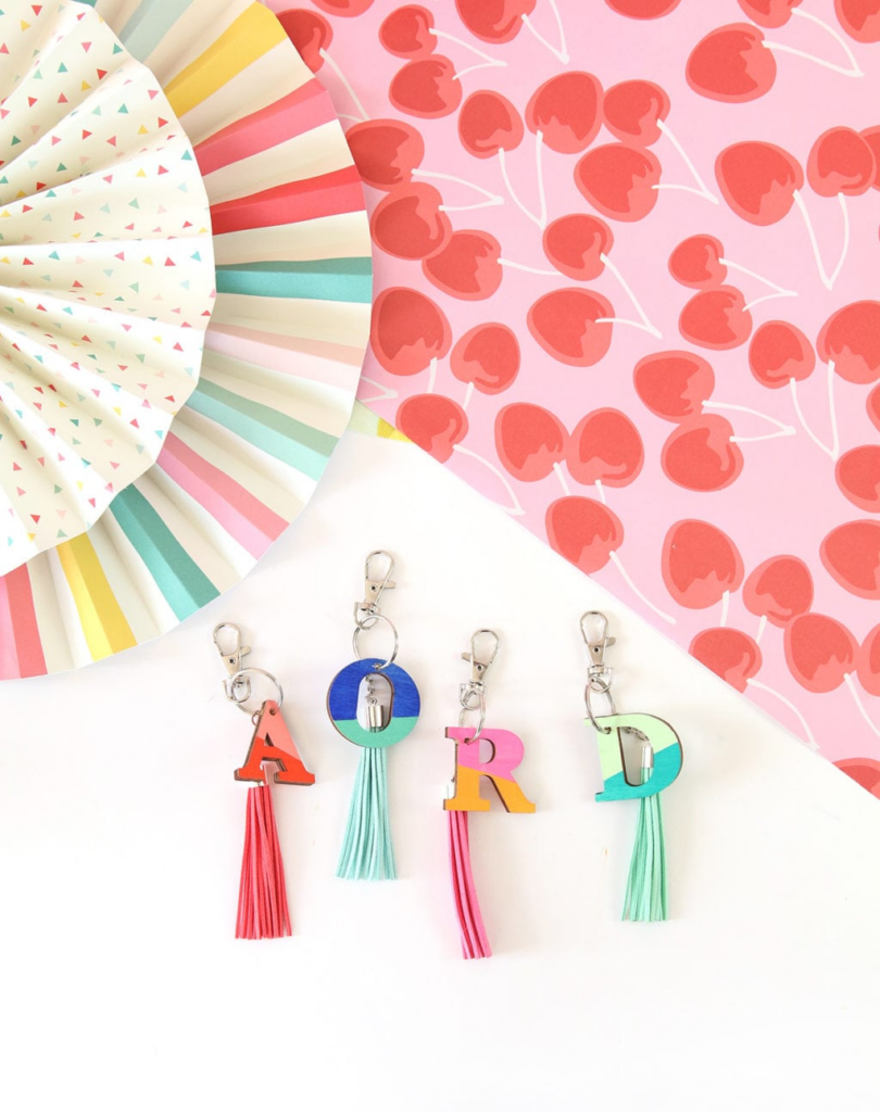 DIY Wood Monogram Keychains - Personalize Your Keys with Style! 10 add the letter and tassel