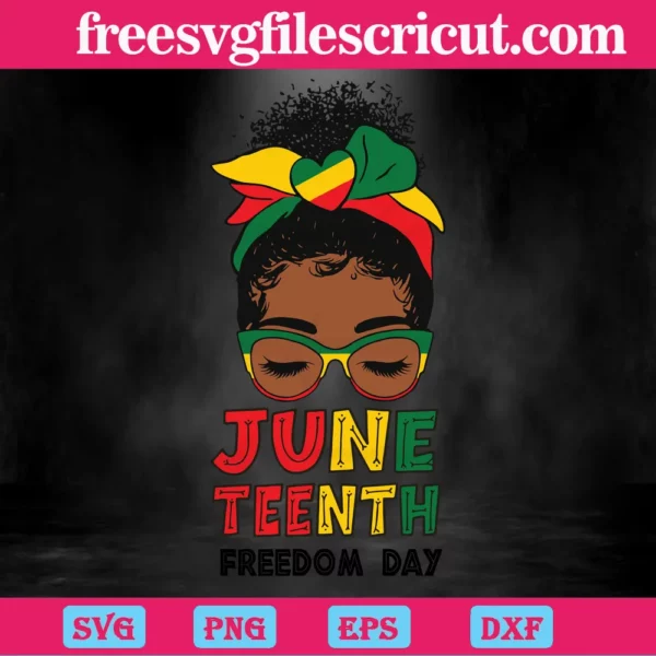 Juneteenth Since 1865 Messy Bun Freedom Day, Scalable Vector Graphics Invert