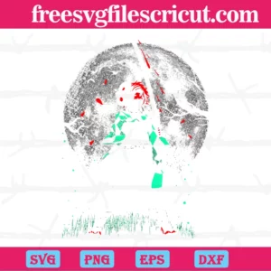 Kamado Tanjiro Demon Slayer Moon And Sword, Svg Clipart Invert