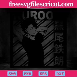 Kuroo Tetsurou Haikyuu Japanese Anime, Svg Png Dxf Eps Cricut Invert