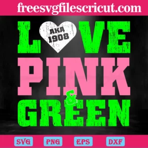 Love Pink Green Aka 1908, Premium Svg Files Invert