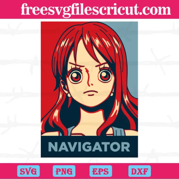 Nami Navigator One Piece Anime, Svg Png Dxf Eps Cricut Files