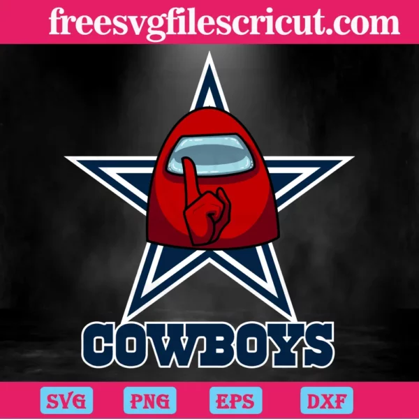 Nfl Team Dallas Cowboys Among Us, Svg Clipart Invert