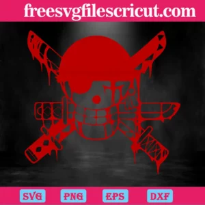 One Piece Skull With Swords, Design Files Invert