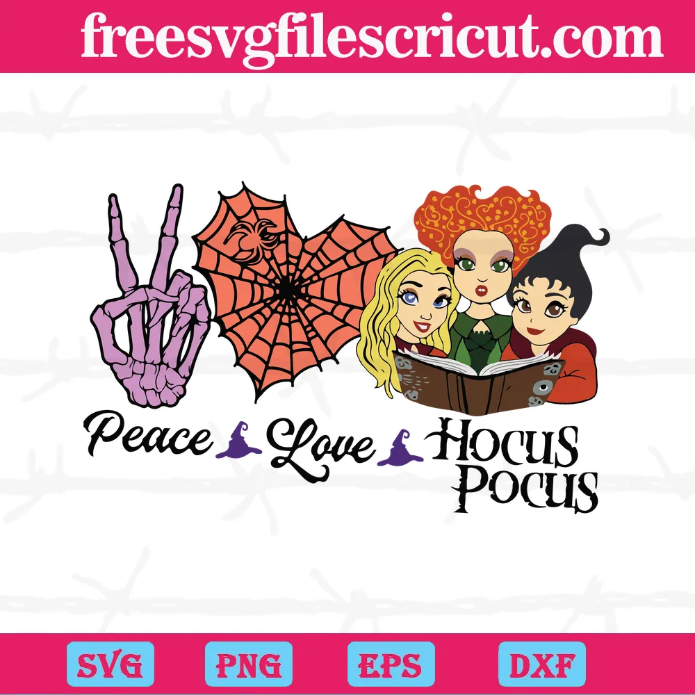 Peace Love Hocus Pocus, Graphic Design Svg Eps Dxf Png