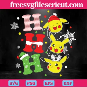 Pikachu Ho Ho Ho Christmas Transparent Background Files Svg