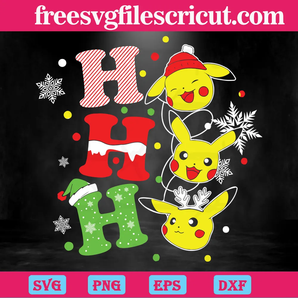 Ho Ho Ho Pokemon Ball Christmas SVG, Christmas Pokemon SVG