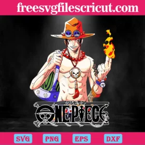 Portgas D. Ace One Piece Anime, Svg Files For Crafting And Diy Projects