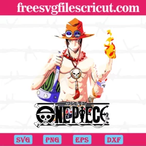 Portgas D. Ace One Piece Anime, Svg Files For Crafting And Diy Projects Invert