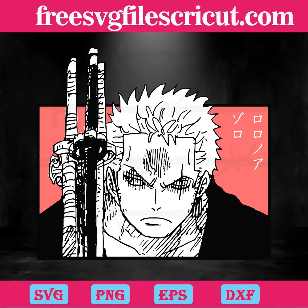 Roronoa Zoro One Piece Anime Sword, Svg Png Dxf Eps Digital Download - free  svg files for cricut