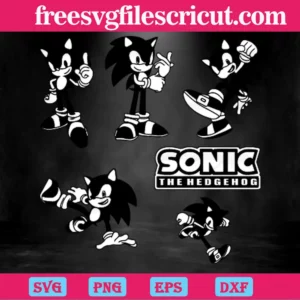 Sonic The Hedgehog Black And White Svg Bundle Invert