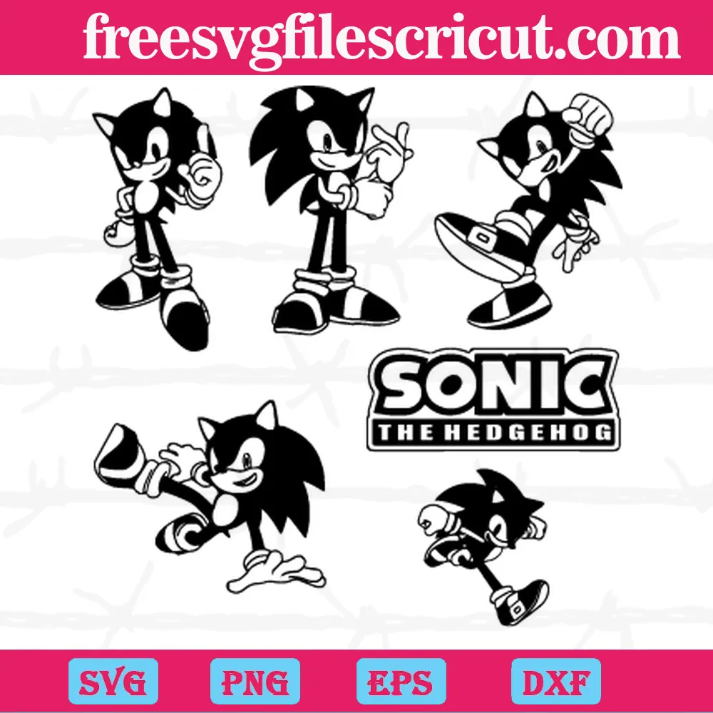 Sonic Face SVG, PNG, DXF Instant download files for Cricut Design Space,  Silhouette, Cutting, Printing, or more