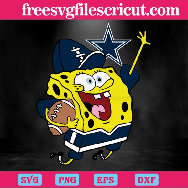 Spongebob Dallas Cowboys Football Super Bowl, Cutting File Svg Invert