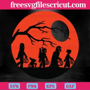 Star Wars Darth Vader Yoda Halloween Pumpkin, Multi-Layered Files Svg Invert