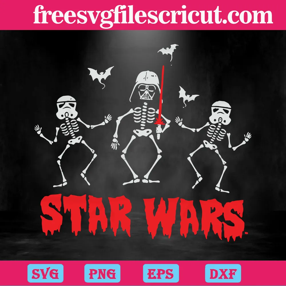 Star Wars Vader Troopers Bats And Skeletons, Vector Illustrations Svg