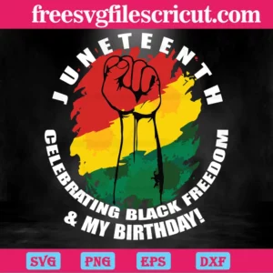 Strong Hand Junteenth Celebrating Black Freedom And Birthday, Svg Cut Files Invert