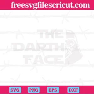 The Darth Face Mandalorian Black And White, Svg Clipart Invert