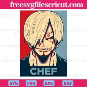 Vinsmoke Sanji Chef One Piece Anime, Svg Png Dxf Eps Cricut Silhouette