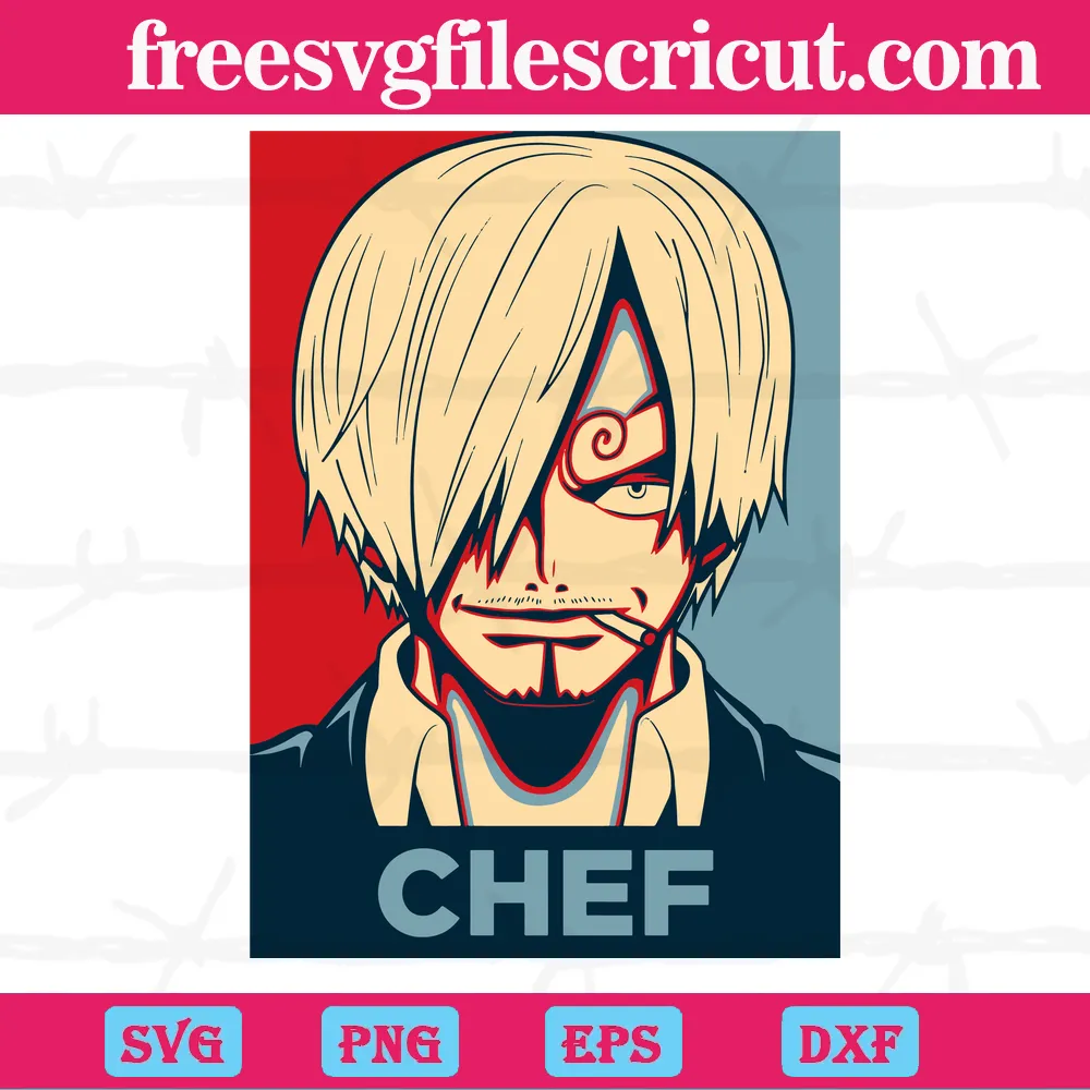 Vinsmoke Sanji Chef One Piece Anime, Svg Png Dxf Eps Cricut Silhouette -  free svg files for cricut