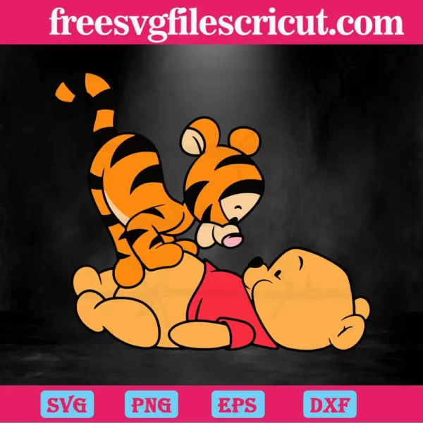 Winnie The Pooh And Tigger Multi-Layered Files Svg Invert