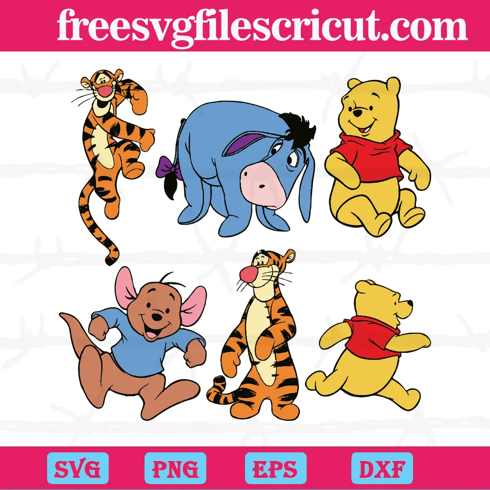 Winnie The Pooh Characters Graphic Design Bundle Svg