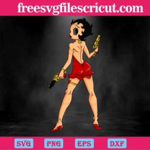 Betty Boop Luxury Girl, Svg Png Dxf Eps Cricut Silhouette Invert