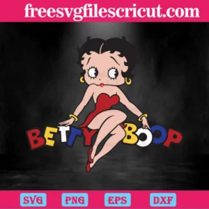 Betty Boop Sitting, Svg Png Dxf Eps Invert