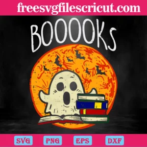 Boooks Moon Ghost Halloween, Svg Designs