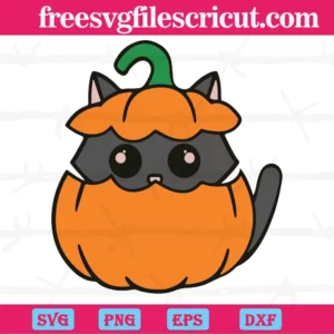 Cute Cat Orange Halloween Pumpkin, Svg Files For Crafting And Diy Projects