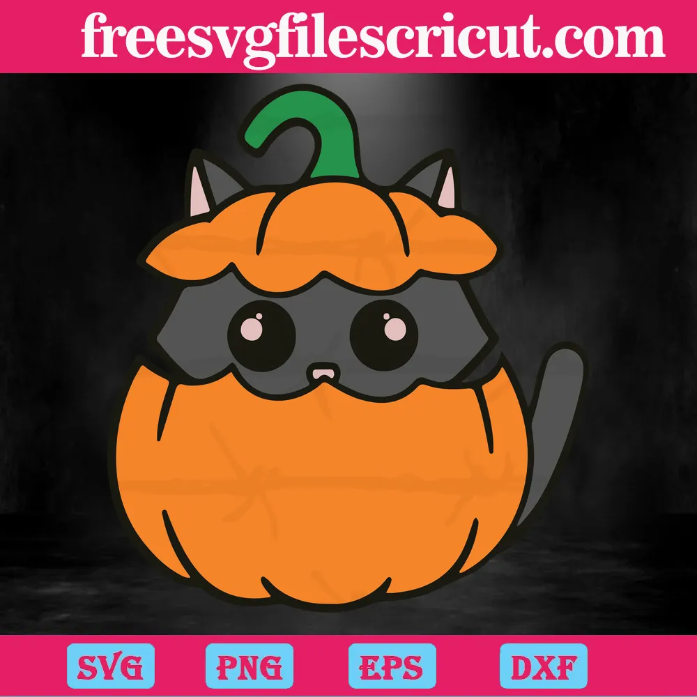 Kawaii Kitty Halloween Punpkin SVG Png Bundle High Quality Perfect