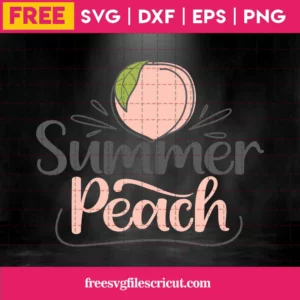 Cute Summer Peach With Leaves, Craft Svg Free