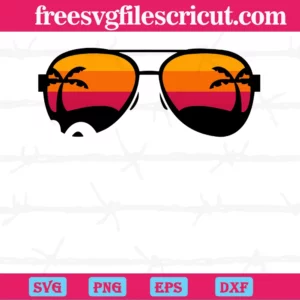 Dean Off Duty Sunglasses Beach Sunset Summer Vacation, Svg Png Dxf Eps Digital Download Invert
