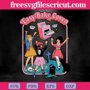 Easy Bake Coven Children Happy Halloween, Svg Png Eps Dxf Cricut File Silhouette Art Designs For Shirts Invert