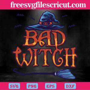 Halloween Bad Witch, Svg Png Dxf Eps Designs Download Invert