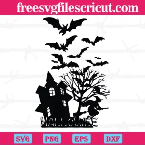 Halloween Bat Witch, Cutting File Svg