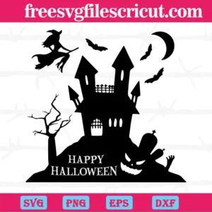 Halloween Haunted Castle Halloween, Svg Digital File Download
