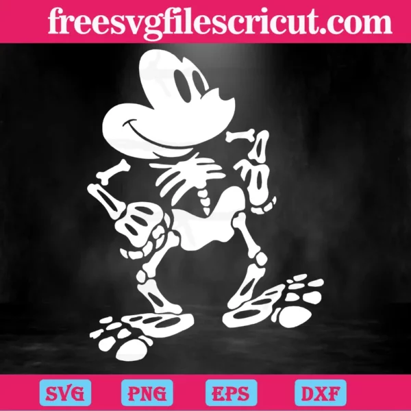 Halloween Mickey Mouse Skeleton, Laser Cut Svg Files