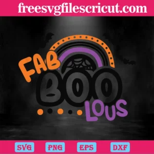 Halloween Rainbow Fab Boo Lous, Scalable Vector Graphics Invert