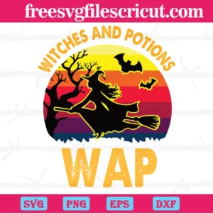 Halloween Witches And Potions Wap, Svg Png Dxf Eps