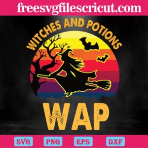 Halloween Witches And Potions Wap, Svg Png Dxf Eps Invert